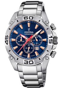 Festina Herren Chronograph "Chrono Bike 2021", silber, Armbanduhren, Armbanduhr, Quarzuhr, Herrenuhr, Stoppfunktion, Edelstahlarmband