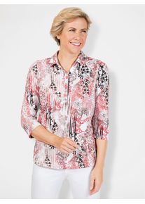 CLASSIC Damen Poloshirt "Poloshirt", orange, Gr. 40, geblümt, gemustert, mehrfarbig, 92% Polyester, 8% Elasthan, Shirts