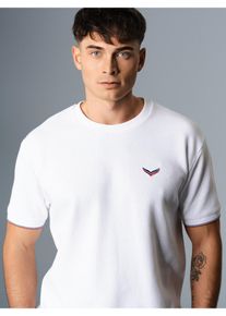 TRIGEMA Herren T-Shirt "TRIGEMA Oversized T-Shirt in Waffeloptik", weiß, modisch, Gr. S, 100% Baumwolle, Shirts