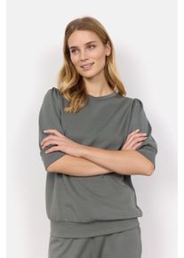 soyaconcept Damen Kurzarmbluse "SC-BANU 83"misty, modisch, Gr. XL, unifarben, Sweatware, Obermaterial: 48% Modal, 48% Polyester, 4% Elasthan, Blusen
