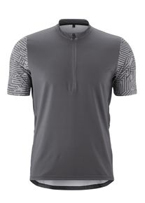 Gonso Herren Radtrikot "Adventure Jersey Halfzip M", grau, Gr. S, 88% Polyester (recycelt), 12% Elasthan, Trikots, Herren Fahrradtrikot kurzarm,