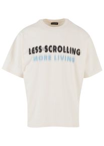 2Y STUDIOS Herren T-Shirt "2Y Studios Herren 2Y Less Scrolling Oversize Tee", weiß, casual, Gr. L, bedruckt, 100% Baumwolle, Shirts