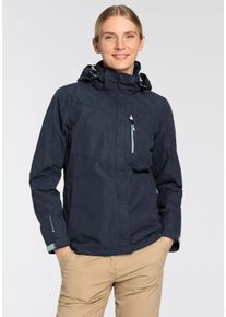 Killtec Damen Regenjacke, blau, sportlich, Gr. 38, Popeline, Obermaterial: 100% Polyester. Futter: 100% Polyester, Jacken, Wasser- & winddicht &