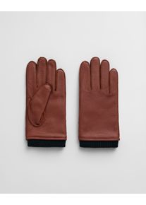 Gant Damen Lederhandschuhe "CASHMERE LINED LEATHER GLOVES", braun, casual, Gr. S, Ziegenleder, Handschuhe