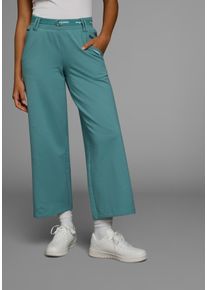 Kangaroos Damen Jerseyhose, blau, casual, Gr. 36, unifarben, Sweatware, Obermaterial: 95% Baumwolle, 5% Elasthan, Hosen, mit weitem Bein in Culotte