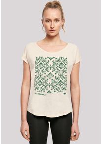 F4NT4STIC Damen T-Shirt "Blumen Muster Grün", beige, casual, Gr. XXL, Obermaterial: 100% Baumwolle, Shirts, Print