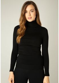 Base Level Damen Rollkragenpullover "Yuen", schwarz, casual, Gr. 38, unifarben, Web, Obermaterial: 80% Viskose, 20% Polyamid, Pullover