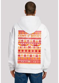 F4NT4STIC Herren Kapuzenpullover "Guns n' Roses Weihnachten Christmas", weiß, casual, Gr. L, Obermaterial: 100% Baumwolle, Pullover, Musik,Band,Logo