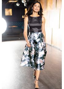 Heine Damen Cocktailkleid "Cocktailkleid", bunt, Gr. 42, gemustert, mehrfarbig, 95% Polyester, 5% Elasthan, Rock:30% Polyamid, 70% Polyester, Kleider