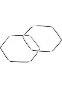 MODABILÉ Damen Paar Creolen "Schmuck Geschenk Silber 925 Ohrringe Hexagon", 50, Silber 925 (Sterlingsilber), silber, Silber 925 (Sterlingsilber),