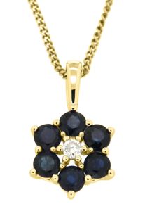 Firetti Damen Ketten-Anhänger "Schmuck Geschenk Gold 333 Halsschmuck Anhänger für Halskette Blume", 0,03 ct P2 = erkennbare Einschlüsse, Gelbgold