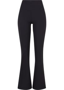 Urban Classics Damen Leggings "Urban Classics Ladies Flared Leggings Rib", schwarz, Gr. XS, unifarben, 75% Polyimid, 25% Elasthan, Hosen