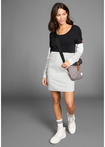 Kangaroos Damen Sweatkleid, schwarz, casual, Gr. 32, unifarben, colorblocking, Sweatware, Obermaterial: 100% Baumwolle. Obermaterial Melange: 95%