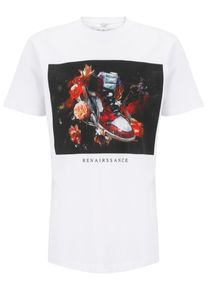 MisterTee Herren T-Shirt "MisterTee Unisex Renairssance Painting Oversize Tee", weiß, casual, Gr. M, unifarben, 100% Baumwolle, Shirts