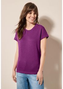 Cecil Damen T-Shirtanemone pink, casual, Gr. XS, unifarben, Stoff, 60% Viskose, 40% Polyester, Shirts, aus softem Materialmix