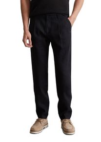 Marc O'Polo MARC O'POLO Herren Leinenhose "Osby jogger pleats", schwarz, casual, Gr. 32, Web, Obermaterial: 100% Leinen, Hosen