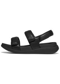 fitflop Damen Sandale "F-MODE GO", Gr. 37, schwarz, Lederimitat, unifarben, casual, Schuhe, Keilsandale, Klettschuh, Sommerschuh mit hervorragender