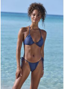 Lascana Damen Triangel-Bikini-Top "Glitter", blau, Gr. 36, Glitzerfäden, Obermaterial: 79% Polyamid, 11% Elasthan, 10% metallisierte Fasern. Futter: