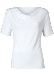 Inspirationen Damen Wasserfallshirt "Shirt", weiß, Gr. 40, unifarben, 95% Viskose, 5% Elasthan, Shirts
