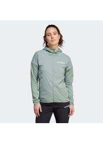 adidas terrex Damen Cardigan "W XPR WIND FL H", silber, Gr. XS, Obermaterial: 94% Polyester, 6% Elasthan, Strickjacken