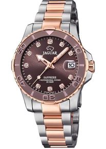 Jaguar Damen Quarzuhr "Executive Diver", rosa, Armbanduhren, Armbanduhr, Damenuhr, Saphirglas, Swiss Made, Edelstahlarmband