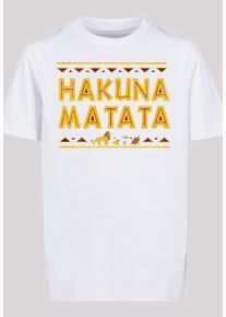 F4NT4STIC Jungen Kurzarmshirt "F4NT4STIC Kinder The Lion King Hakuna Matata with Kids Basic Tee", weiß, casual, Gr. 158, unifarben, 100% Baumwolle,