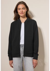 Cecil Damen Cardigan, schwarz, casual, Gr. XXL, Strukturmuster, Stoff, 75% Polyester, 21% Viskose, 4% Elasthan , Strickjacken, mit Rundhalsausschnitt