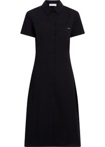 Damen Hemdblusenkleid "SEERSUCKER BUTTON DOWN DAY DRESS", schwarz, casual, Gr. XS, Calvin Klein Jeans, unifarben, Web, Obermaterial: 100% Baumwolle,