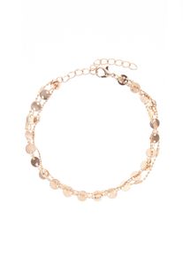 Lascana Damen Fußkette, rosa, modisch, Metall, Fußkettchen, mit kleinen Plättchen, Fußkettchen-Armband, Fußketten Set
