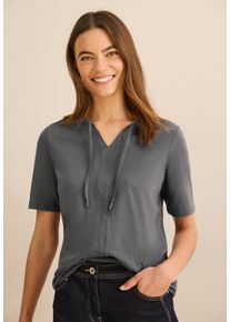 Cecil Damen T-Shirt, grau, casual, Gr. XL, unifarben, Web, 100% Baumwolle, Shirts, aus reiner Baumwolle