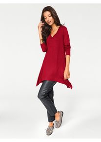 Heine Damen Longshirt "Longshirt", rot, Gr. 44, unifarben, 95% Viskose, 5% Elasthan, Shirts