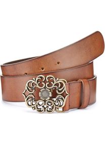 Lascana Damen Hüftgürtel "Ledergürtel", braun, casual,modisch, Gr. 80, unifarben, kontrastfarbene Details, Antik-Look, Rindsleder, Gürtel, Gürtel mit