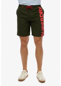 Superdry Herren Badeshorts "CLASSIC 19 LOGO BOARDSHORT", grün, modisch, Gr. S, bedruckt, Polyester, Badehosen
