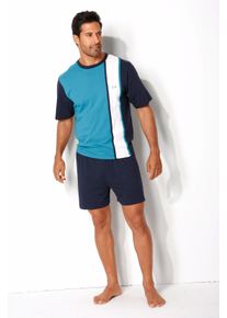 H.I.S. H.I.S Herren Pyjama, Gr. 44, weiß, Jersey, Obermaterial: 100% Baumwolle, unifarben, Basic, Homewear-Sets, Schlafanzug mit breitem Streifen