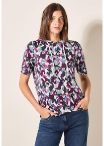 Cecil Damen Kapuzenshirt, weiß, casual, Gr. XXL, bedruckt, Web, Stoff, 50% Modal, 50% Baumwolle, Shirts, im soften Baumwoll-Mix