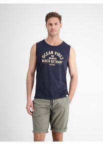 Lerros Herren T-Shirt, blau, casual, Gr. XXXL, bedruckt, Single Jersey, Obermaterial: 100% Baumwolle, Shirts, mit Front Print