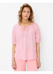 Brax Damen Kurzarmbluse "Style VIVA", rot, Gr. 48, 55% Leinen, 44% Viskose, 1% Metallfaser, Blusen