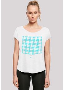 F4NT4STIC Damen T-Shirt "Hahnentritt Karo blau", weiß, casual, Gr. XXL, Obermaterial: 100% Baumwolle, Shirts, Print