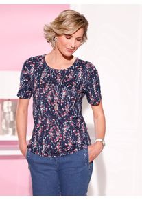 Classic Basics Damen Kurzarmshirt "Kurzarm-Shirt", bunt, Gr. 38, geblümt, gemustert, bedruckt, mehrfarbig, 100% Baumwolle, Shirts