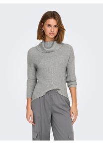 Only Damen Rollkragenpullover "ONLKATIA LS SADDLE ROLL NECK CC KNT", grau, modisch, Gr. M, unifarben, Strick, Rippstrick, Obermaterial: 50% Viskose,