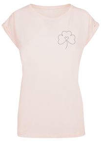 Merchcode Herren T-Shirt "Merchcode Damen Ladies Spring - Leaf Clover Flower T-Shirt", pink, casual, Gr. 4XL, bedruckt, 100% Baumwolle, Shirts