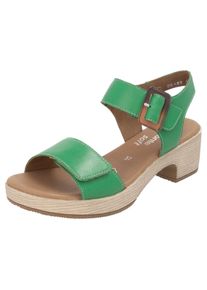 Remonte Damen Sandalette, Gr. 44, grün, Leder, unifarben, feminin, Schuhe, Blockabsatz, Sommerschuh, Sandale mit Klettverschlüssen