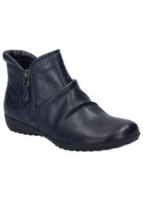 Josef Seibel Damen Schlupfboots "Naly 41", Gr. 38, blau, Leder, klassisch, Schuhe, Stiefelette, Komfortschuh mit gerafftem Schaft