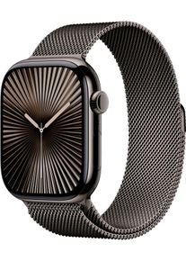 Apple Smartwatch "Watch 10 Titan", 42mm, Cellular, One-Size, Milanaise, grau, Smartwatches