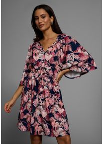 Laura Scott Damen Sommerkleid, bunt, feminin, Gr. 38, bedruckt, gemustert, Jersey, Obermaterial: 95% Polyester, 5% Elasthan, Kleider, mit