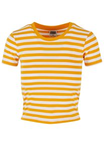Urban Classics Herren T-Shirt "Urban Classics Damen Ladies Short Striped Tee", orange, casual, Gr. S, gestreift, 100% Baumwolle, Shirts