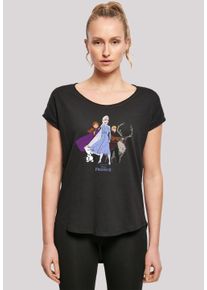 F4NT4STIC Damen T-Shirt "Long Cut T-Shirt Disney Frozen 2 Gruppe", schwarz, casual, Gr. XS, Obermaterial: 100% Baumwolle, Shirts, Damen,Premium