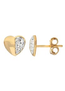 Firetti Damen Paar Ohrstecker "Schmuck Geschenk Gold 375 Ohrschmuck Herzen", Gelbgold 375, gold, Gelbgold 375, Ohrringe