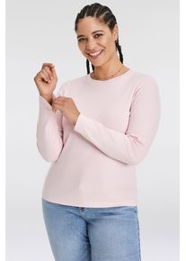 LEVI'S® PLUS LEVI'S PLUS Damen Langarmshirt "PL ESSENTIAL LS TEE", rosa, casual, Gr. XXL, unifarben, Jersey, Obermaterial: 100% Baumwolle, Shirts