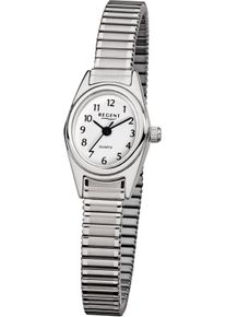 Regent Uhren REGENT Damen Quarzuhr, grau, Armbanduhren, Armbanduhr, Damenuhr, Zugband, Flexband, Edelstahlarmband